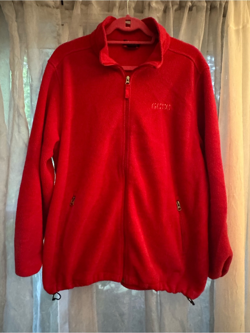 Lands End Full-Zip Red Fleece Jacket With Monogram GUSC